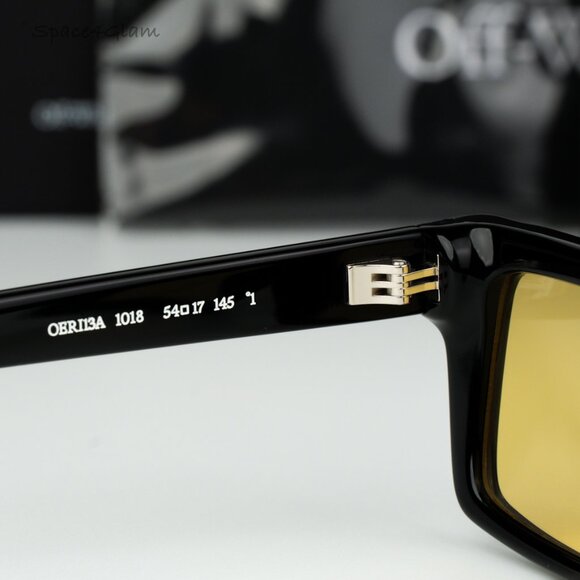 Off-White Women Sunglasses Black Yellow Square OERI13A WARREN 1018 NEW AUTHENTIC main image 4